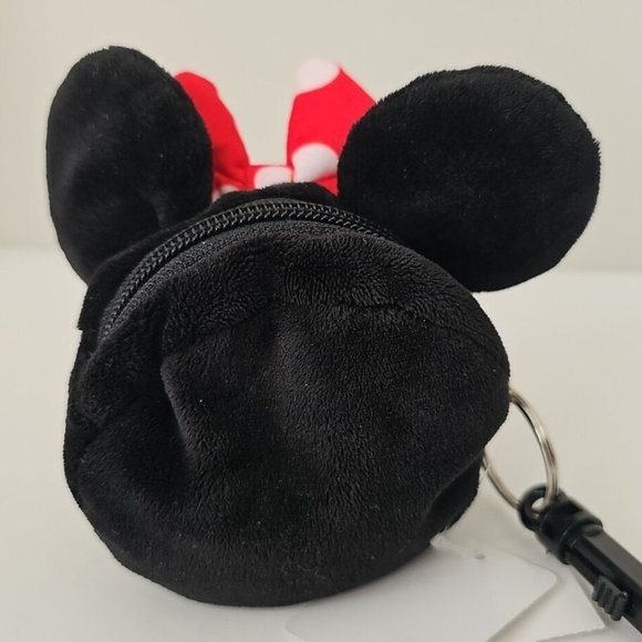 NWT Disney Minnie Mouse Ears Bean Bag Coin Purse Clip Key Chain - Picture 6 of 9